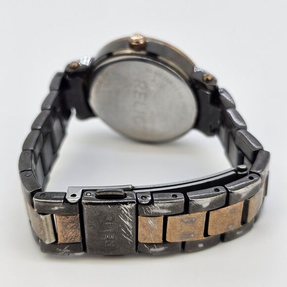Relic Women's Watch 32MM Multicolor Dial Gold Black Bracelet 5.5" New Battery - Picture 8 of 12